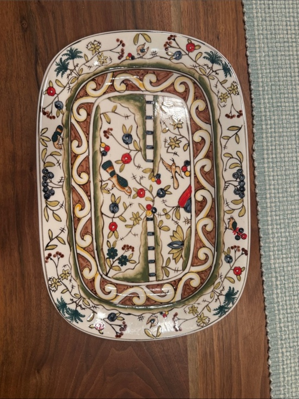 Temp-rations by Tara Decorative Hand-Painted Ceramic Serving Platter